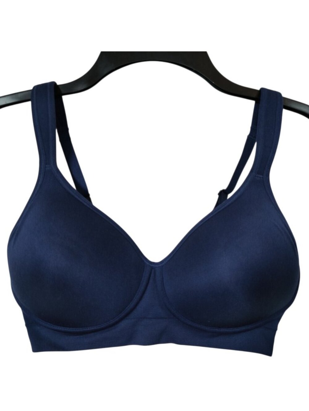 32C Land's End Women's Bra Wireless Seamless Comfort Straps Navy Blue